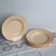 6 assiettes creuses anciennes roses en terre defer