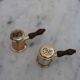 Antique brass salt and pepper shakers, Italy