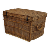 French wicker trunk