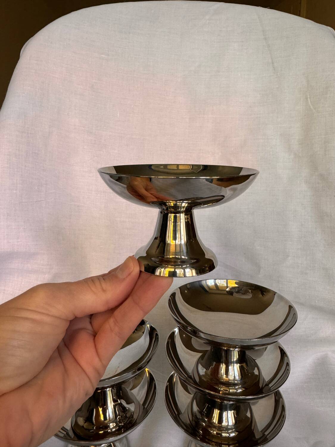 6 coupes à glace en acier inoxydable