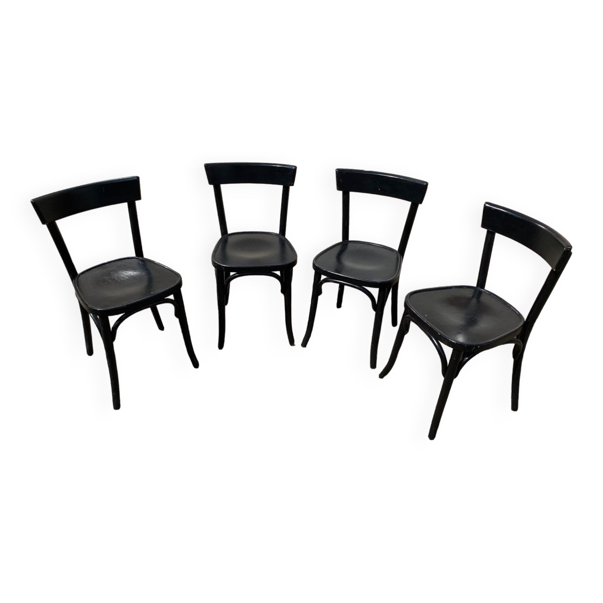 Set de 4 chaises bistrot noires