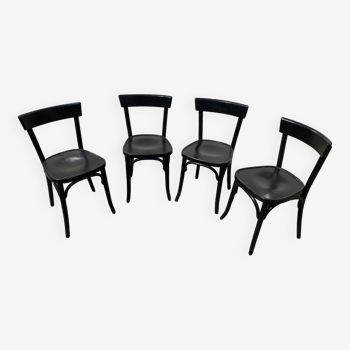 Set of 4 black bistro chairs