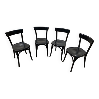 Set of 4 black bistro chairs