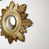 Vintage golden sunburst mirror, 1960s