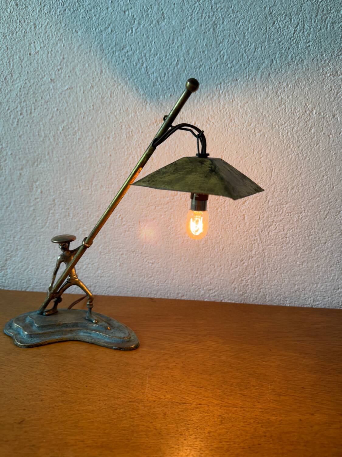 Hakuli bronze lamp from Israel, 1950s