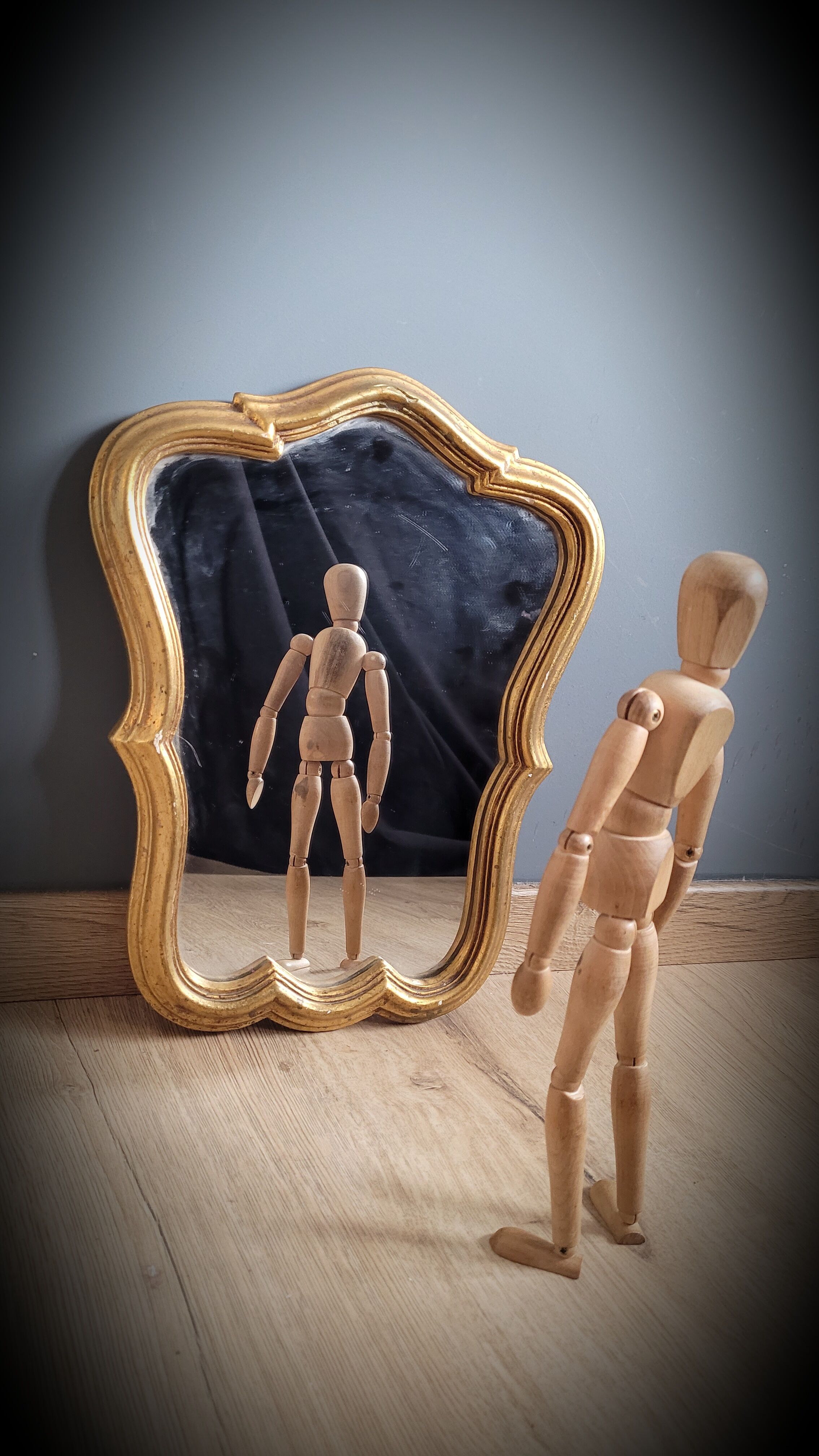 Miroir doré bois 37x29