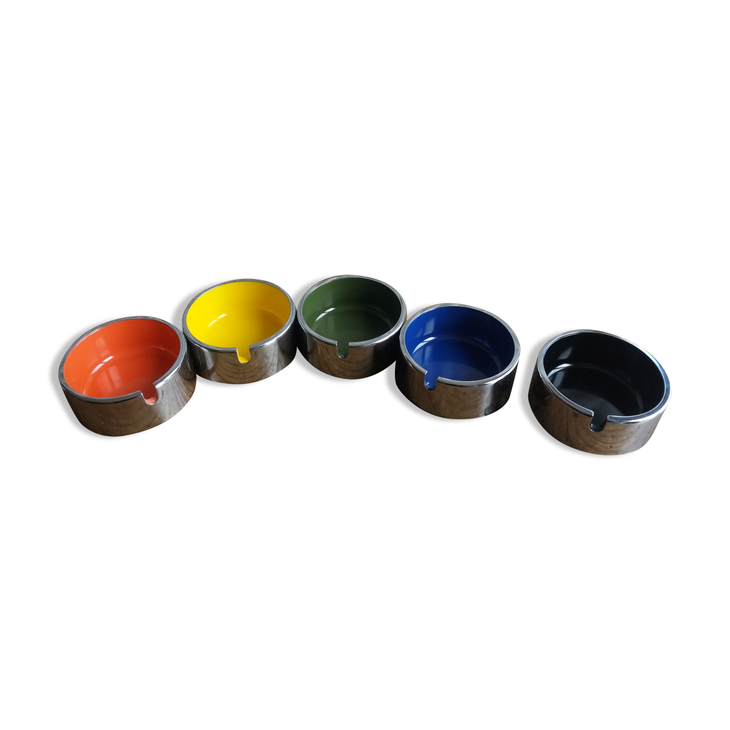 5 stackable ashtrays Maru designer Isamu Kenmochi Japan Space age 60s