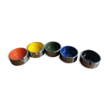 5 stackable ashtrays Maru designer Isamu Kenmochi Japan Space age 60s