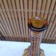 Amber soliflore vase, vintage from the 70's - H 34 cm