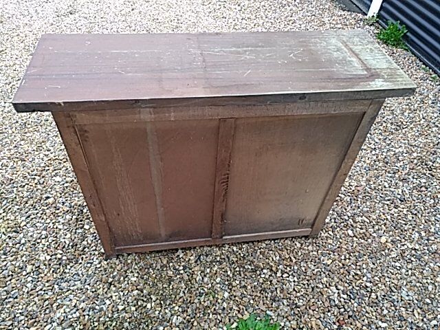 Low oak and wrought iron sideboard 18th/19th century