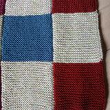 Hand knitted patchwork plaid