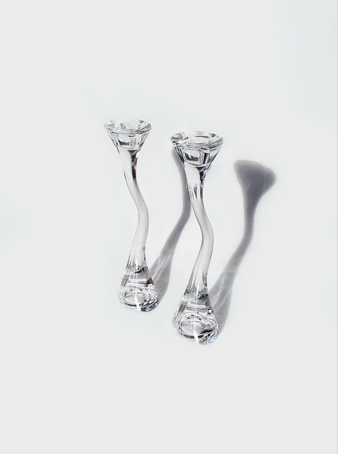 Sculptural glass candle holders