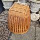 XL wicker and bamboo cache pot 1960