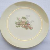 Set 12 plates Gien 1960 Japanese gardens variations in minor yellow