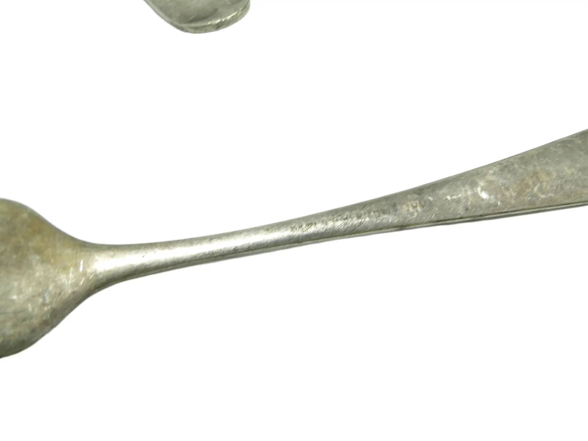 Set of forks, minimalism, silver-plated brass, Henneberg Brothers, Poland, 1930s
