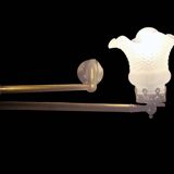 Vintage Brass and Molded Frosted Glass Articulated Wall Sconce - Style A