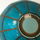 Blue mother-of-pearl and brass chandelier