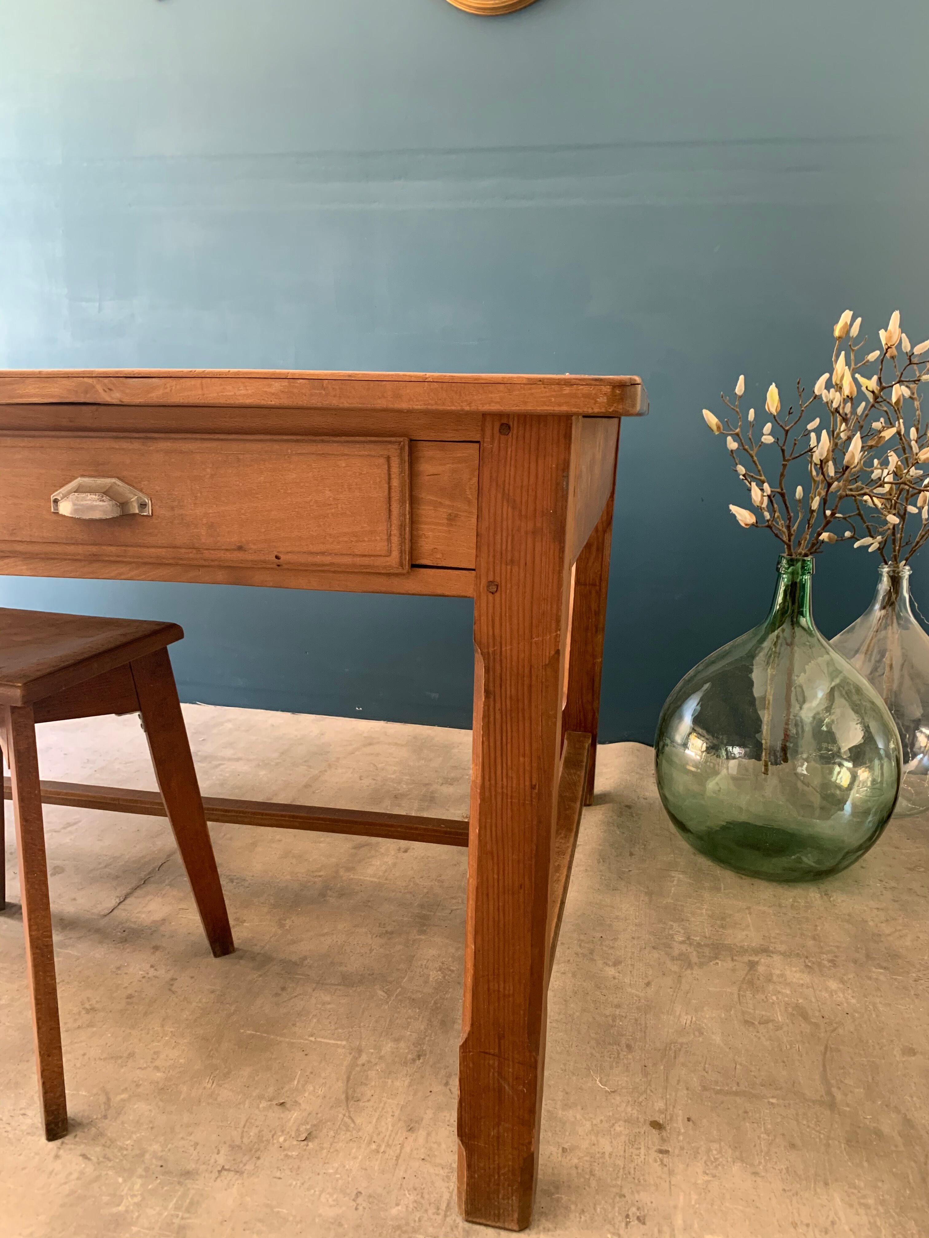 Farm table with 6 drawers