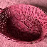 Pink wicker basket 2 handles
