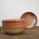 6 assiettes creuses en grès