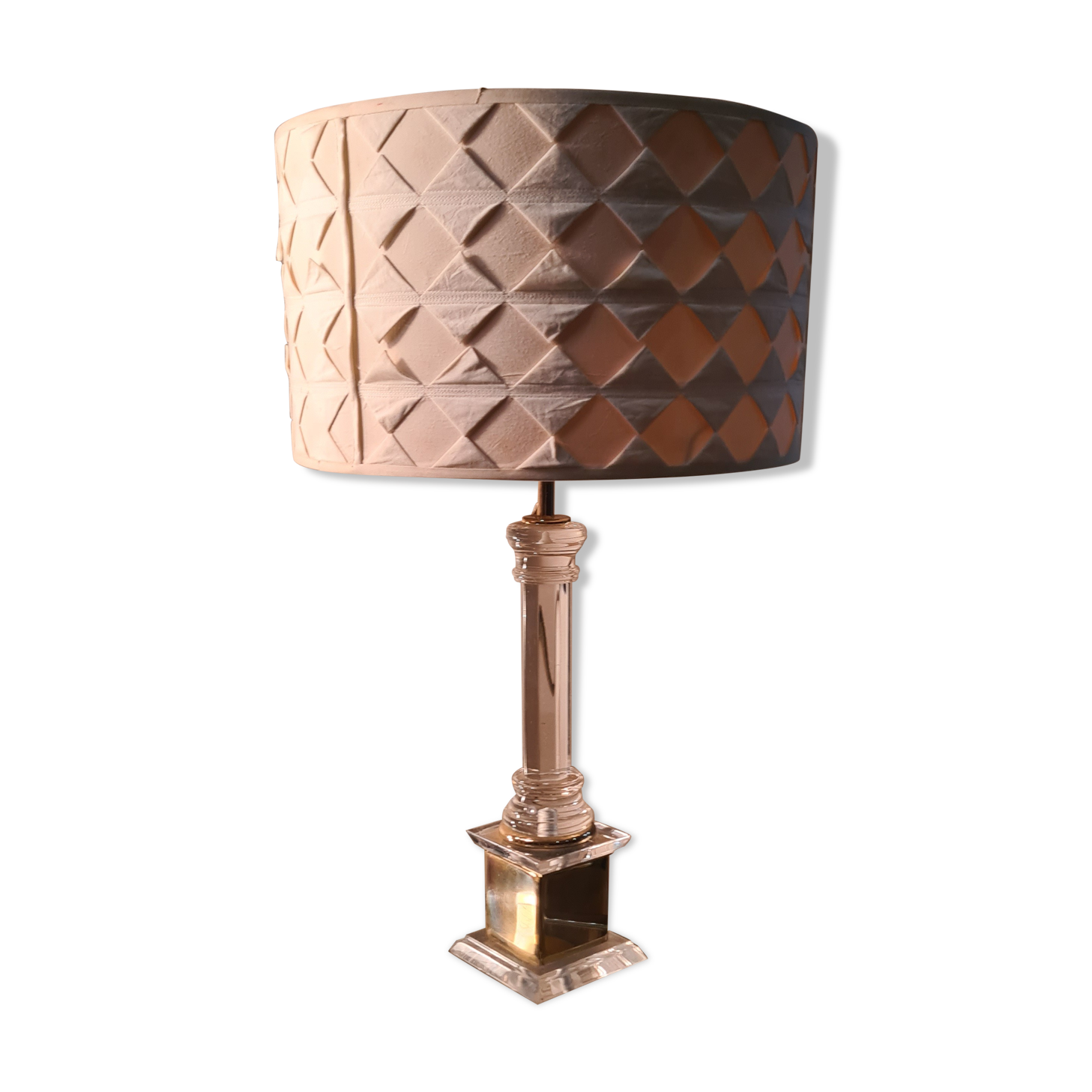 Living room lamp plexi and brass italian desing and deluxe lampshade 58x35