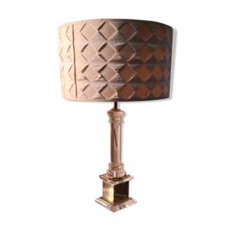 Lampe de salon plexi et laiton desing italien et abat jour deluxe  58x35