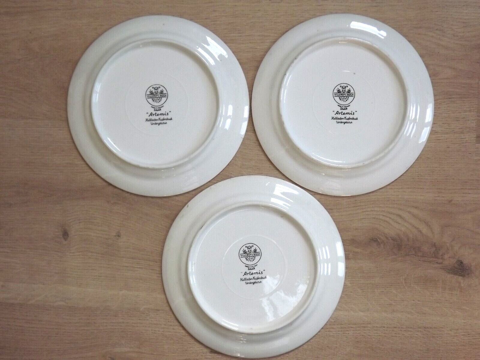 Lot de 3 assiettes, scène de chasse, Villeroy & Boch