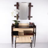 Ico Parisi Wall unit with mirror and stool 1950 Italy