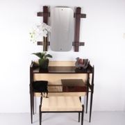 Ico Parisi Wall unit with mirror and stool 1950 Italy