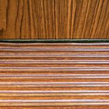 Pouf in vinile e legno con scaletta e scomparto, Italia Anni '60