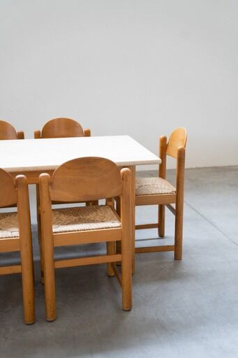 Table vintage Hank Lowenstein Padua et 6 chaises, des années 70