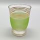 5 pretty multicolored frosted glasses with gold edges, vintage france 1950s