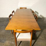 Vintage teak square extendable  dining table designed and manufactured by lübke,  1960s