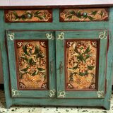 Buffet parisien avec des motifs peints à la mains 2 portes & 2 tiroirs.