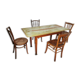 Set table and chairs bistro antique