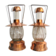Pair bottles carafes bottles musical lantern vintage copper 60