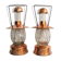 Pair bottles carafes bottles musical lantern vintage copper 60
