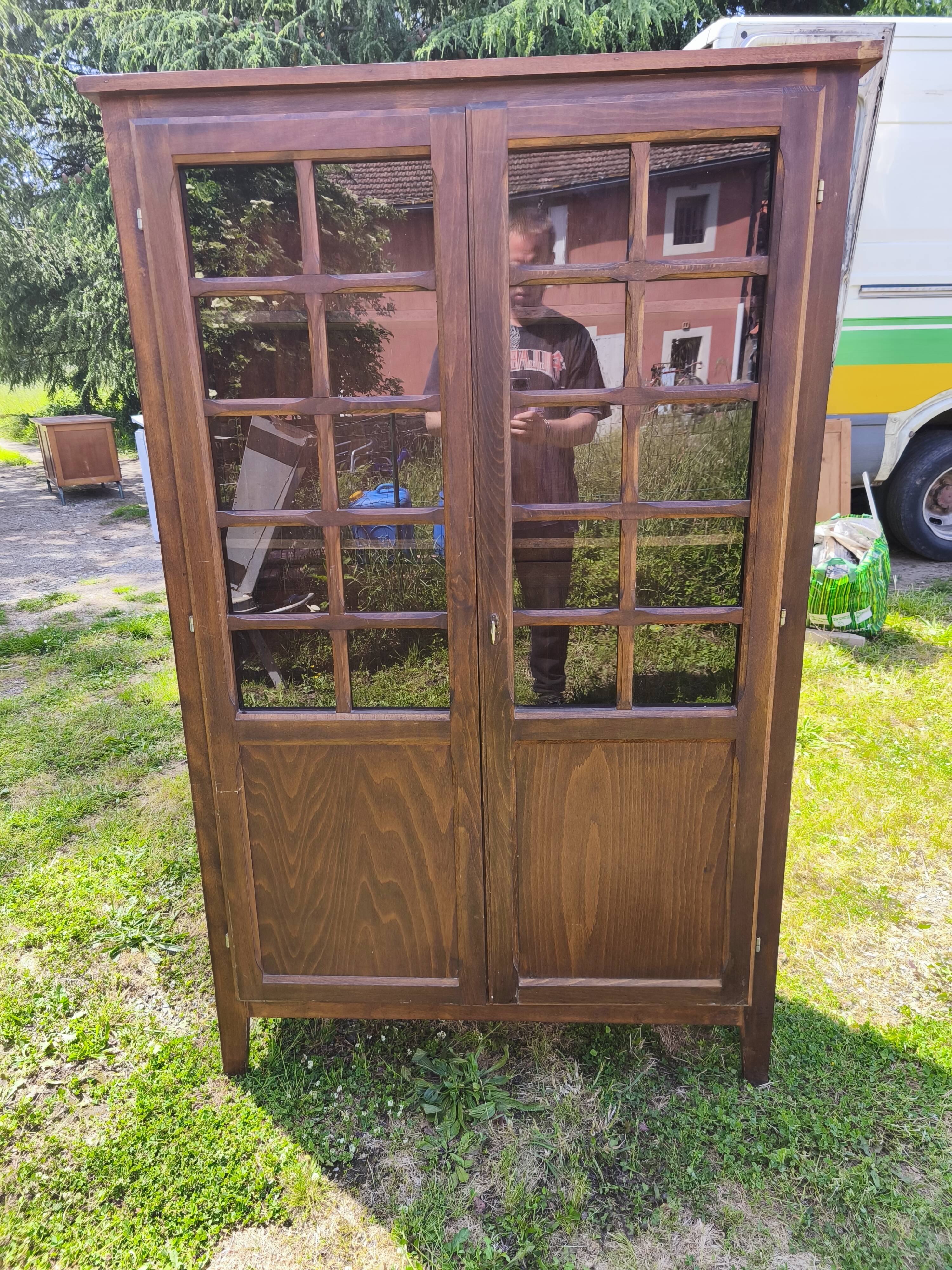 Wooden glass sideboard