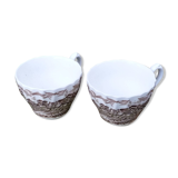 Set of 2 English porcelain cups with horse motifs