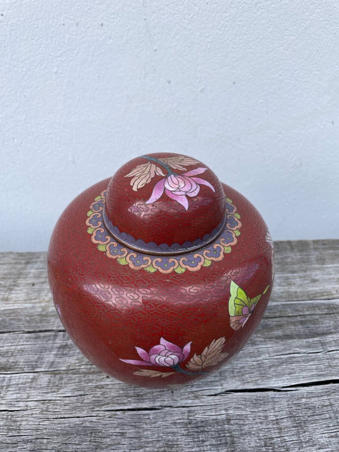Chinese cloisonne ginger jar