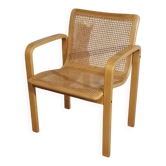 Beech wood and webbing side chair by Olivo Pietro, Italy, 1970s