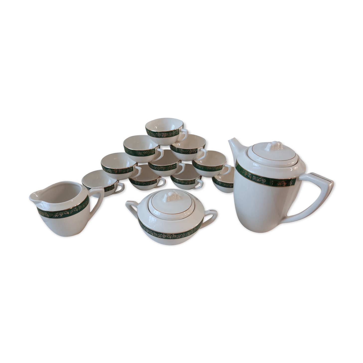 Coffee service Digoin Sarreguemines model Berry 50s