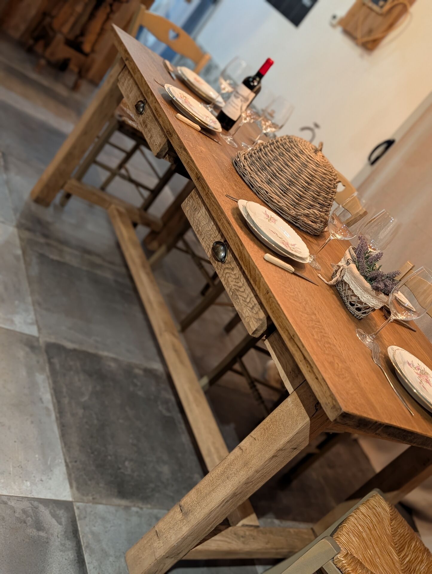Superbe table de ferme ancienne en chêne massif restaurée – 8 personne