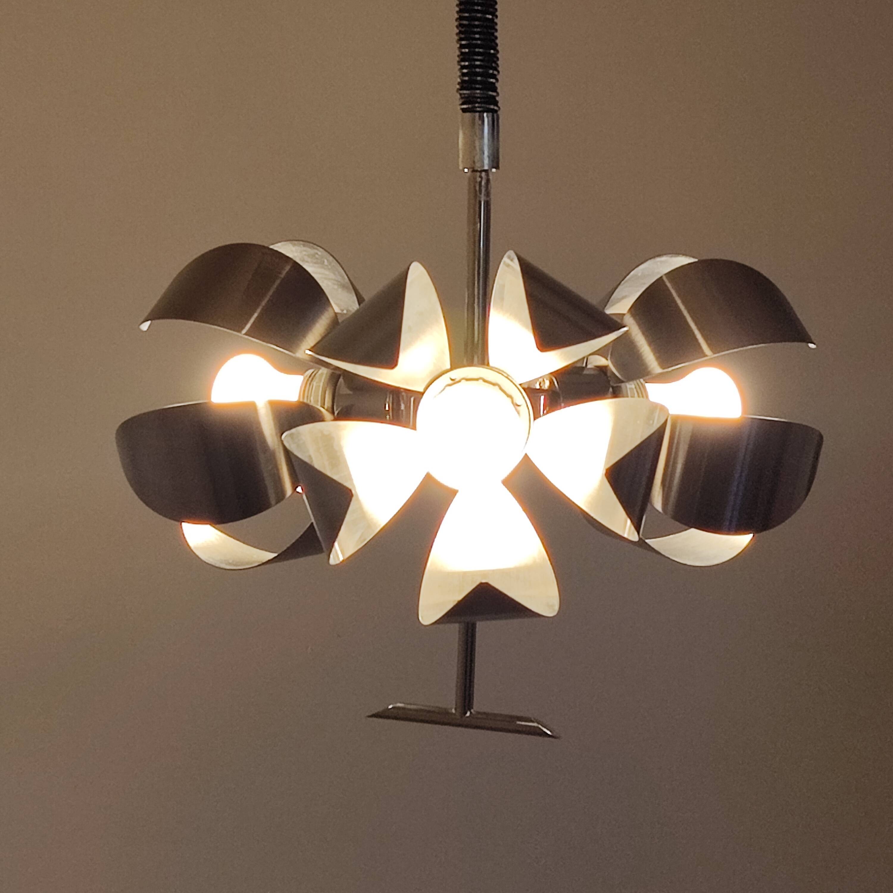 Space age 70' pendant light