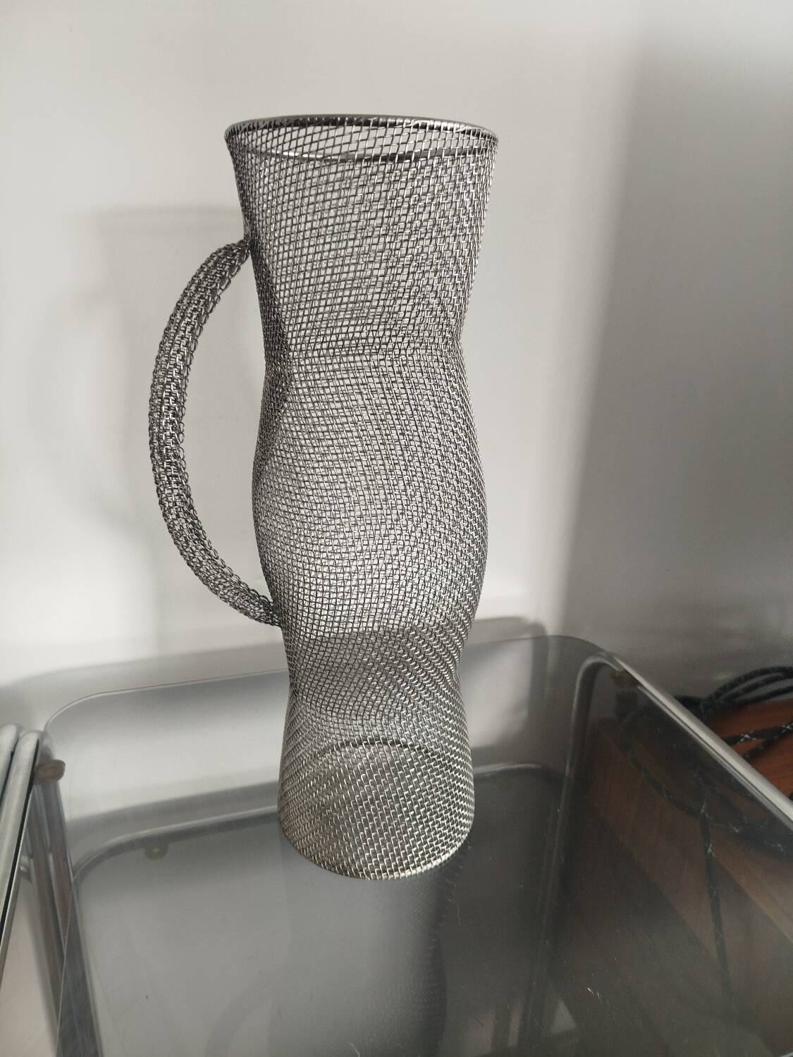 Vintage metal mesh decorative pitcher