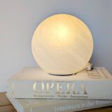 Lampe boule vintage Honsel en verre dépoli, effet lune