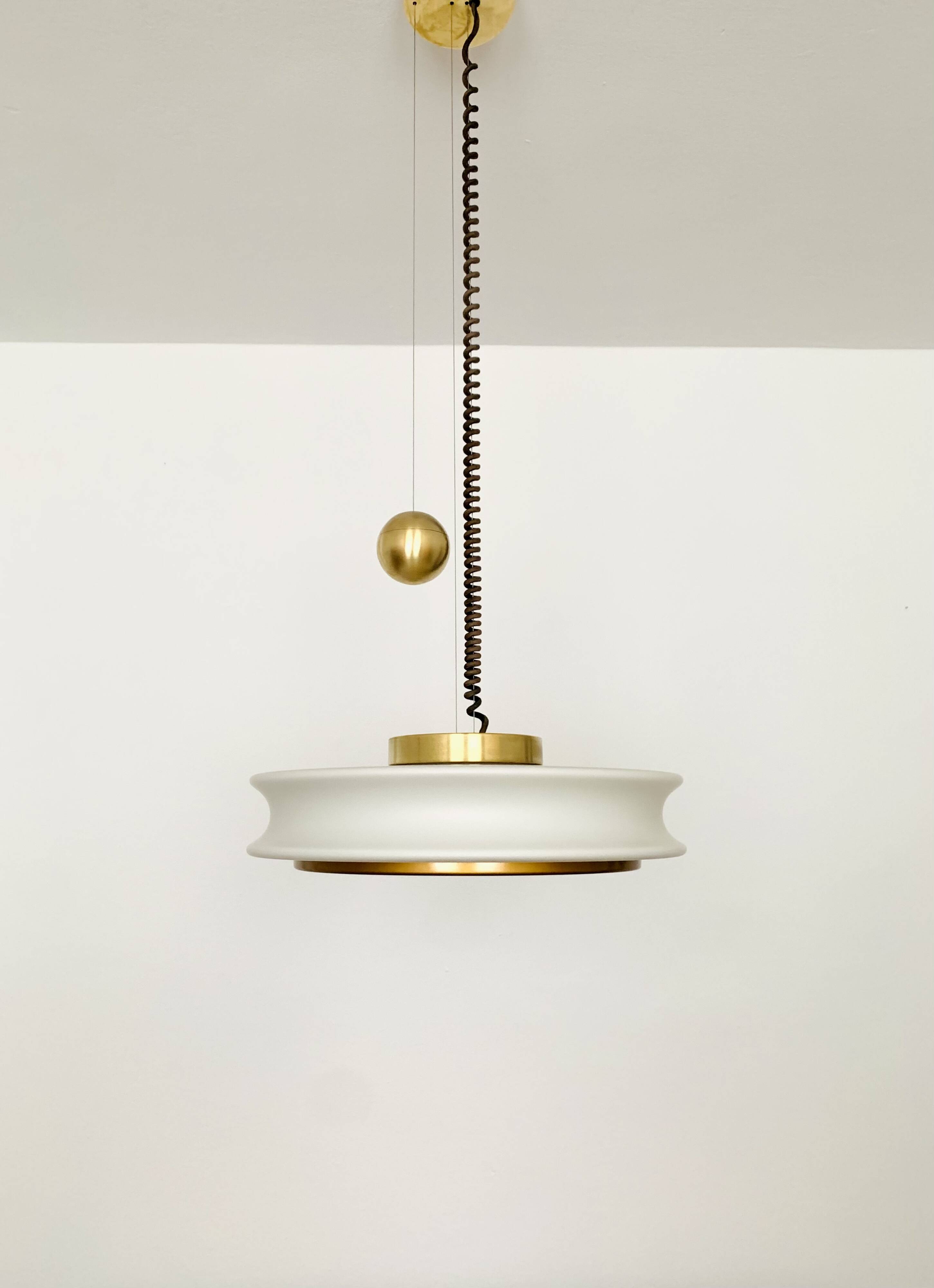 1 of 3 Awesome Adjustable Orion Glass Pendant Lamps from Staff