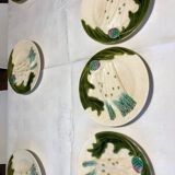 6 old Salins asparagus plates