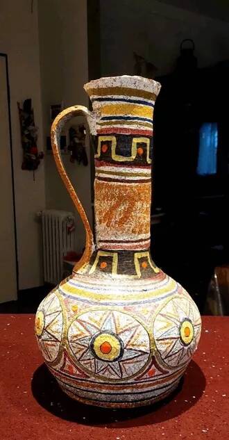Large glazed ceramic vase from the 60s/70s Italian design by Mamma Ró Lucca