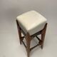 Mid-Century Italian Wooden Stool with Velvet Seat, 1950s